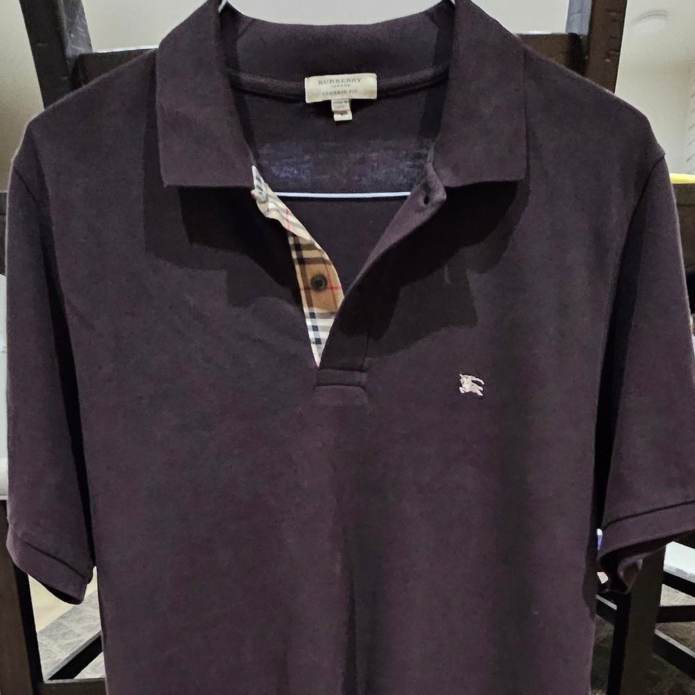 Burberry Brown Logo Classic Fit Polo Shirt - Large
